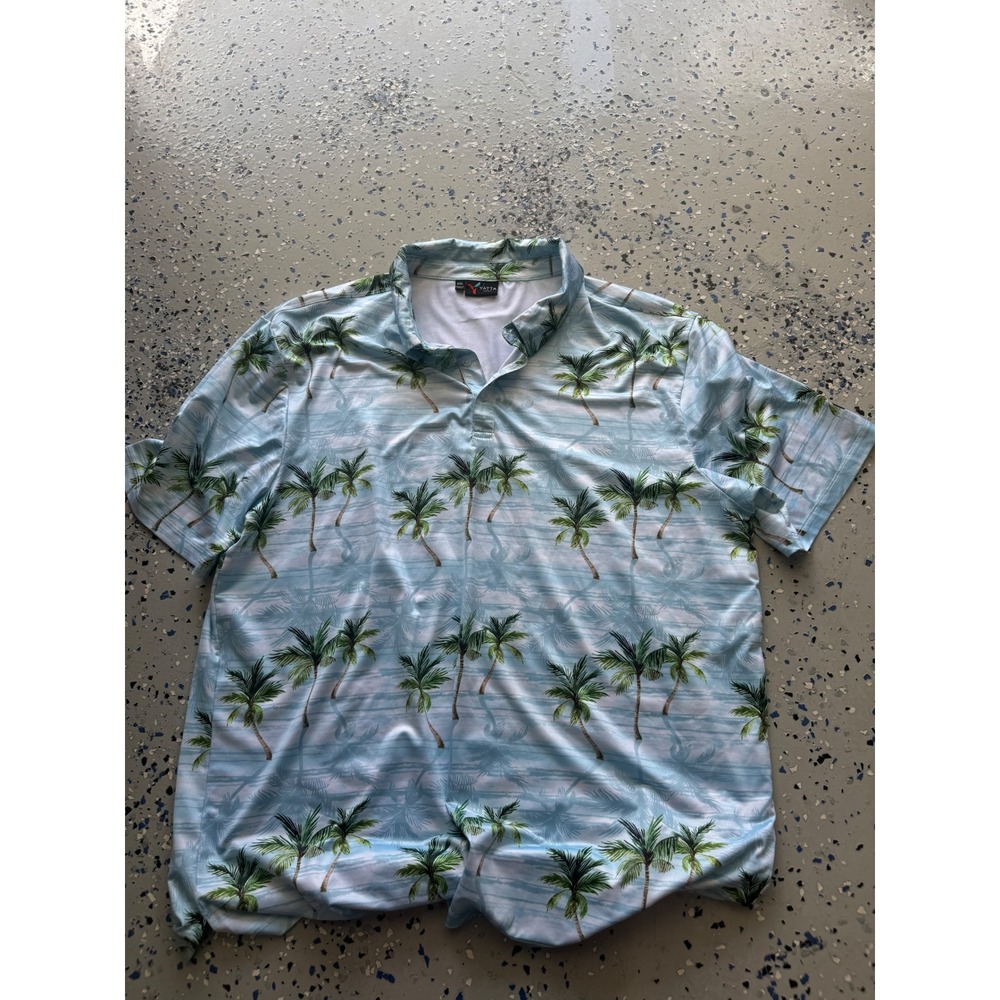 Yatta Golf Palm Tree Polo Shirt Moisture‎ Wicking Athletic XXL Golf Polo Used